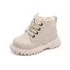 Boots Autumn Winter Kids Short For Boys Britain Style Fashion Barn Girls Läder Toddler Shoes 2024 Casual Retro