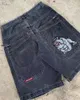 Shorts voor heren streetwear JNCO Y2K haruku hiphop cartoon grafische print gothic baggy denim gym damesbasketbal 318