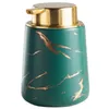 Liquid Soap Dispenser Imitation Gold Ceramic Lotion Bottle Portable Shampoo Shower Gel Jar Bathroom Supplies Green