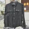 marca jeans camisa masculina xadrez preto manga longa denim camisa de grife masculina