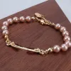 4 kolory Pearl Beaded Bransoletka Popularna moda Kobiety Lady Rhinestone Obit Bransoletka Prezent dla miłości dziewczyny mody Akcesoria biżuterii