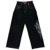 JNCO Jeans Y2K Calças Mens Hip Hop Bordado Retro Azul Baggy Harajuku Gótico Cintura Alta Calças Perna Larga Streetwear 240202 Winter01 426