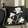 Pillow Chinese Style Green Pillowcase Sofa Living Room Luxurious Classical Embroidered Cover Retro