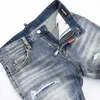 2024 Frühling und Herbst personalisierte elastische Big Break personalisierte enge Nachtclub Mode Durchbruch D2 Jeans Herren Hosen Blue17ZY