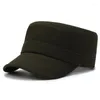 Casquettes de balle Vintage réglable coton militaire plat haut hommes Cadet Style chapeau soleil protection casquette décontractée ajusté plus épais chaud