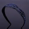 Hair Clips Fashion Retro Toothed Hairband Shinny Crystal Cross Girls Hoop Rhinestone Korean Style Sweet Headband