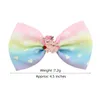 Korean Style Girl Hair Bows Acrylic Mermaid Cartoon Unicorn Ribbon Printed Colorful Boutique Bow Kids Accessories2374815