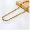 Dainty 14k Yellow Gold Rope Chain Necklaces for Women Men,Chic Twisted Collar, Waterproof Link 2/3/4/5mm Width