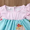 Vestidos de menina adorável criança crianças meninas flamingo verão vestido casual sundres roupas 1-6t