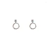 Boucles d'oreilles en argent 2024 S925 pour femmes, aiguille ronde, visage rond en Zircon, spectacle de tempérament fin et haut de gamme