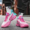 Basketbalschoenen van hoge kwaliteit roze tennis voor dames heren mode trendy fluorescerende streetwear sneakers sportschoen