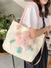 Сумки для покупок, корейская большая вместительная холщовая сумка в стиле пэчворк со звездами, модная милая сумка на плечо 2024 года, женская сумка в стиле гранж Y2k