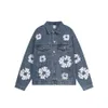 Män och kvinnor med samma par Danmm Casual Suit Designer Style Kapok Full Print Washed Denim Jacket Off Denim Pants Trend