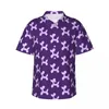 Men's Casual Shirts Gold Dog Print Hawaiian Shirt Men Beach Fun Animal Short-Sleeved Korean Fashion Design Classic Oversized Blouses