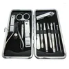 Nail Art Kits 100sets/lot Luxury Gold Printed Box 12pcs Manicure Set Clipper Care Clippers Utility Tools