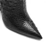 Boots European American Catwalk Crocodile Pattern Knee Winter Size 34-45 Women's Black Gold High 11cm Sexy Heels