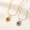 20style classique plaqué or 18 carats marque de luxe pendentifs colliers en acier inoxydable lettre pull ras du cou pendentif chaîne bijoux accessoires cadeaux