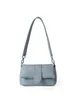 Cordon coréen décontracté Flip Denim Sac à main et sac à main Design été rétro couleur unie femme épaule sous les bras Sac pochette fourre-tout Sac