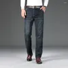 Heren jeans business retro jeugdbroek lossen de hele match klassiek klassiek eenvoudige casual rechte pijpen stretch denim