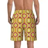 Pantaloncini da uomo Retro Geo Print Gym Summer Rosso e giallo Sport Fitness Pantaloni corti da spiaggia Maschili Traspiranti Costume da bagno di grandi dimensioni