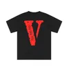 VLONE T-shirt Big "V" Tshirt Men's / Women's Couples Casual Fashion Trend High Street Loose HIP-HOP100% Cotton Printed Round Neck Shirt US SIZE S-XL 6112