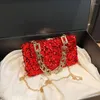 여성 트렌드 체인을위한 드로 스트링 패션 스팽글 숄더백 작은 정사각형 가방 성격 고품질 빈티지 이브닝 파티 핸드백 여자