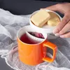 Canecas xícara de chá cerâmica caneca com filtro tampa de filtro de grande capacidade para escritório em casa