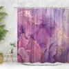 Shower Curtains Abstract Marble Curtain Blue Green Purple Jade Textured Gold Stripe Watercolor Paint Modern Ink Art Deco Bathroom Set