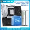 I5 12400F CPU 및 DDR4 8G 3200MHz*4 = 32GB RAM 게임 마더 보드 코모 세트 새 보증인 Maxsun 터미네이터 B760M 마더 보드