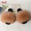 Slippers 2023 Summer Summer Fox For Fur Slippers Women Indoor Home Nonslip Platfor