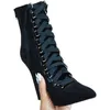 HBP Non-Brand Nieuwe Stijl Botas Para Mujer Con Encaje Enkelhoge Lace up Strappy Vrouwen Stiletto Hakken Sepatu laarzen voor Dames