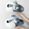 Slippels Fluffy Schnauzer Slippers Dames levensechte dieren Home Fury Loafer Muer Schoenen Familie Matching Slippers Indoor Dia Slider 2022