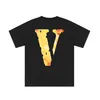 VLONE T-shirt Big "V" Tshirt Men's / Women's Couples Casual Fashion Trend High Street Loose HIP-HOP100% Cotton Printed Round Neck Shirt US SIZE S-XL 6113