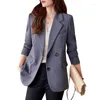 Costumes pour femmes mode décontracté gris Blazer femmes vestes bureau dames manteau d'extérieur travail affaires vêtements féminins