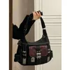 Shoulder Bags Fashionable Y2k Motorcycle Bag Cool Girl Cross Body Design Hip Hop Rock Gothic Large Capacity Long Strap