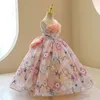 NBFENFA Mmulti couleur robes de soirée d'invité de mariage pour fille de fleur 2023 sans manches enfants anniversaire princesse robe de bal robe 240312