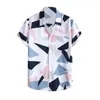 Camisas casuales para hombres Hombres Estilo tropical Top Camisa floral hawaiana Imprimir vacaciones para la playa suelta suave con bolsillo en el pecho