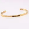 Beach Soul Stainless Engraved Bracelet with Fade Resistant Titanium Steel Inspirational Opening Hand Mantra Bracelet