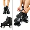 SHAD ROLLER SKATES SHIEKERS 4 Wheels PU Shoes Women Grils Leather Leather Shine LED LED Skating Blink Style Shoes 240312