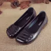 Stövlar äkta lädermärke skor för kvinnor sommar andningsbara loafers 2021 snygga retro lägenheter kvinnliga skor