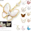 Designer Necklace Jewelry Fashion Big Butterfly Pendant Women White Diamond Rose Gold Silver Pink Purple for Girls Trendy