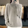 Women's Sweaters 2024 Spring/Autumn Half High Collar Cashmere Sweater Merino Wool Knit Pullover Korean Fashion Female Clothing