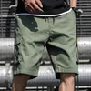 Shorts pour hommes Hommes Summer Cargo Mode Genou Longueur Cordon Hommes Coton Kaki Travail Bermudas Masculina Plus Taille 7XL