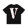 Camiseta VLONE Camiseta grande "V" masculina/feminina Casais Tendência da moda casual High Street solta HIP-HOP100% algodão estampado em torno do pescoço Camisa EUA TAMANHO S-XL 6106