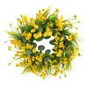Decorative Flowers Spring Wreath Daisy For Front Door Artificial Flower Floral Garland Wall Holiday Farmhouse Indoor Outdoor