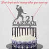 Party Supplies Personalized Rugby Cake Topper Custom Name Age Man Playing Volleyball For American Football Player Birthday Decoration