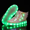 Hbp não-marca crianças tênis crianças bebê meninas meninos asas leves malha designers sapatos led esporte corrida tênis iluminar acima sapatos