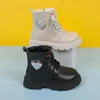 HBP Não-Marca Crianças Sapatos Crianças Inverno Moda Ankle Boots Do Bebê Sapatos Britânicos Meninas Botas de Bolso Botas de Neve Quentes Da Criança