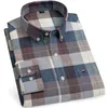 S~7xl Baumwoll-Oxford-Hemden für Herren, langärmelig, Übergröße, kariertes Hemd, gestreift, Herrenhemd, Business-Casual, solide, reguläre Passform, 240306
