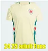 2024 Camisas de futebol do País de Gales JAMES BALE 24 25 Camisas de futebol galês JOHNSON N.WILLIAMS RODON T.ROBERTS CABANGO LEVITT MOORE THOMAS Camisa masculina